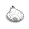 Pendentif Coquillage 3D en Acier Inoxydable Style Océan DIY Accessoire de Bijoux Plage Charm - Style Rayé Moyen Argent (TP1388-01)