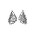 Roestvrij staal onregelmatig gehamerd lava textuur hanger, zilveren DIY sieraden accessoire - Lava Textuur Stijl (TP2480-01)