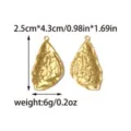 Roestvrijstalen onregelmatig gehamerde lava textuur hanger, 2.5x4.3cm gouden DIY sieraden bedel. - Lava Textuur Stijl (TP2480-02)