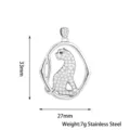 Ciondolo pantera strass acciaio inossidabile gioiello animale affascinante accessorio donna uomo. - Stile Testa di Leopardo Svuotata in Acciaio Inossidabile (PJ0177-01)