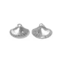 Pendentifs coquillage 3D en acier inoxydable, idéal pour bijoux DIY, style vacances plage. - Style Double Pièce Argent (TP2204-01)