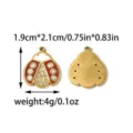 Vintage ladybug insect pendant charm for DIY jewelry making, cute rhinestone design. - 1.9cm*2.1cm / Vintage Red Enamel Ladybug (TP2592-02)