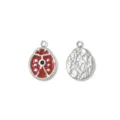 Stainless steel red ladybug pendant charm DIY jewelry accessories variant options. - Red Silver Ladybug (TP2596-01)