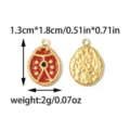 Stainless Steel Vintage Ladybug Pendant Red Enamel Insect Charm Jewelry Accessory 1.8cm - 1.3cm*1.8cm / Red Gold Edge Ladybug (TP2596-02)