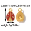 Ladybug metal pendant charm for DIY jewelry making, 0.8x1.4cm tiny insect design. - 0.8cm*1.4cm / Classic Ladybug (TP2638-02)