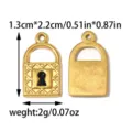 Goldener Schloss Anhänger DIY Schmuck Zubehör, 1.3x2.2cm Metall Vorhängeschloss Basteln. - Gold Vorhängeschloss Anhänger (TP2793-02)
