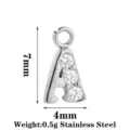 Ciondolo lettera A in acciaio inossidabile con strass DIY accessori per gioielli - Oro Lettera A (PJ0330-01*A)