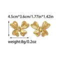 Edelstahl strukturierter Schmetterlingsanhänger DIY Schmuck Tasche Charme Vintage Stil - Gold Gehämmerter Schmetterling (TP2556-02) / 4.5x3.6cm