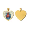 Ciondolo cuore vintage in acciaio inossidabile ritratto Gesù strass collana charm accessorio - Grande Cuore Oro Strass Gesù (TP2909-02zj3)