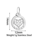 Colgante de corazón de acero inoxidable con circonitas, elegante accesorio de joyería. - Anillo Corazón Lucky (PJ0210-01) / Plateado