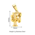 Ciondolo lettera in acciaio inossidabile dorato con zircone, 14x9mm, leggero gioiello. - Stile Lettera F (PJ0152-02*F) Solo Ciondolo (Senza Catena)
