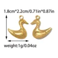 Vintage goldfarbene Ente Anhänger Charms, 1.8x2.2cm Metall DIY Schmuckherstellung Zubehör. - Gold Schwan Stil (TP2648-02)