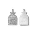 Retro Schloss Strass Metall Anhänger DIY Schmuck Zubehör Vorder- und Rückseite Ansicht. - Silber Schloss Strass Stil (TP2649-01)