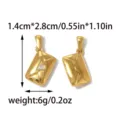 Gold envelope pendant stainless steel DIY jewelry accessory with crystal diamond detail 1.4x2.8cm - Rhinestone Envelope Pendant (TP2612-02)
