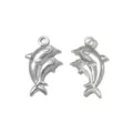 Colgantes de Delfín Doble de Acero Inoxidable Abalorios para Joyería DIY Accesorios Plata - Estilo Delfín Doble (TP2640-01) / Plateado