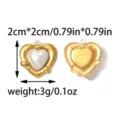 Ciondolo Cuore in Acciaio Inossidabile Vintage Accessorio Gioiello DIY Perla Oro Collana - Stile Cuore Oro (TP2623-02) / Oro