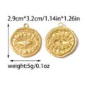 Vintage stainless steel evil eye pendant gold tone sunburst amulet necklace charm jewelry accessory - Gold Rhinestone Evil Eye (TP2634-02)