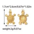 Colgante de tortuga dorada 1.7x2.6cm acero inoxidable accesorio de joyería DIY para manualidades. - Estilo Tortuga Marina 3D (TP2641-02) / Dorado