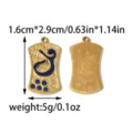 Pendentif géométrique bohème du Moyen-Orient accessoire bijoux DIY avec dimensions et poids. - Style Géométrique Exotique Doré (TP2630-02)