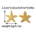 Gold stainless steel starfish pendant charm accessory for DIY fashion jewelry making. - Gold Starfish Style (TP2624-02)