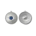 Edelstahl Böser Blick Anhänger Vintage Runde Sonnenstrahlen DIY Schmuck Zubehör - Silber Sonnenstrahl Böser Blick Stil (TP2651-01)