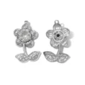 Silver rhinestone flower metal charm pendant DIY jewelry making accessory variant - Silver Rhinestone Flower Pendant (TP2685-01)