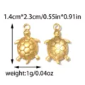 Colgante de tortuga marina de acero inoxidable dorado joyas accesorio DIY abalorio 1.4x2.3cm - Estilo Bandeja Tortuga Marina (TP2642-02)