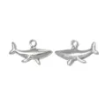 Stainless steel shark charm pendant, silver color DIY jewelry accessory components. - Silver Polished Shark Style (TP2655-01)