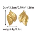 Gold stainless steel double leaf pendant DIY jewelry accessory with size and weight info. - Leaf Style (TP2656) / Gold