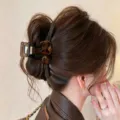 Koreanischer transparenter Acetat Katzen Haarklammer eleganter Haarschmuck für Damen - Großer Katzenkopf Gerade