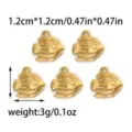 Stainless Steel Fish Pendant Gold Hammered DIY Ocean Charm Jewelry KeyChain Accessory - Gold Hammered Tropical Fish Style (TP0917-02)