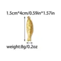 Gold Stainless Steel Fish Pendant Hammered Carp DIY Charm Jewelry Accessory 1.5x4cm - Gold Hammered Big Fish Style (TP2386-02)