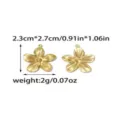 Stainless steel 3D relief camellia flower pendant gold DIY jewelry charm accessory 2.3x2.7cm - 2.3cm*2.7cm / Gold 5-Petal Radiant Flower (TP2187-02)