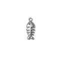 Stainless steel fish bone pendant charm for DIY jewelry making and keychains accessories - Silver Fish Bone Style (TP2528-01)