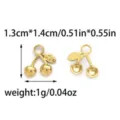Gold stainless steel cherry pendant charm for DIY jewelry making, size 1.3x1.4cm, weight 1 gram. - 3D Cherry Style (TP1247-02)