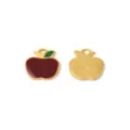 Stainless steel apple charm, red enamel fruit pendant for DIY jewelry keychain making. - Red Green Apple Style (TP1625-02-red)