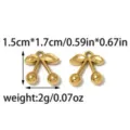 Stainless Steel Cherry Pendant Gold DIY Jewelry Keychain Bag Charm 1.5x1.7cm - 3D Double Cherry Style (TP1644-02)