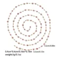 Crystal Beaded Chain Stainless Steel DIY Jewelry Making Semi-Finished Material Part - Pink Crystal Gold Chain (TLT0268-02)