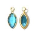 French vintage marquise blue gemstone stainless steel pendant DIY jewelry making accessories - Marquise Style (TP2821) / Light Blue