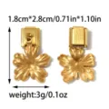 Pendentif breloque italienne fleur en acier inoxydable doré accessoire bijoux 1.8cm - Pétale de Fleur Texturé (TP2840-02) / Or