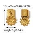 Stainless steel Italian charm link with sunflower pendant, gold DIY bracelet jewelry accessory. - Sunflower Style (TP2841-02)