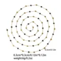 Gold stainless steel chain DIY jewelry making materials with black beads and square spacers. - Black Square Bead Gold Chain (TLT0270-02)