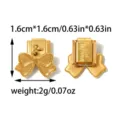 Stainless steel Italian charm bow pendant DIY jewelry accessory, size 1.6cm, lightweight 2g - Bow Pendant Style (TP2843-02)
