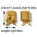 Stainless steel Italian modular charm pendant DIY bracelet accessories with cute bow design 0.9x1.5cm - 3D Bow Style (TP2844-02)