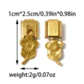 Stainless steel Italian charm link with cute flower pendant DIY bracelet jewelry accessory - Gold Flower Pendant Style (TP2845-02)