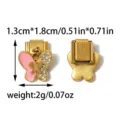 Stainless steel Italian charm link pendant featuring pink enamel butterfly and crystal rhinestones. - Pink Enameled Butterfly with Rhinestones (TP2850-02)