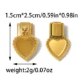 Stainless steel heart Italian charm pendant for DIY bracelet jewelry accessory parts - Heart Shape with Double Clasp and Ring (TP2851-02)