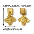 Stainless steel gold flower Italian charm pendant DIY modular bracelet jewelry accessory. - Double Metal Flower Pendant Style (TP2853-02)