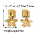 Stainless steel Italian charm link flower pendant DIY modular bracelet jewelry item. - Five-Petal Flower Pendant Style (TP2856-02)