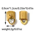 Stainless steel Italian charm bracelet link with sparkling crystal heart pendant for DIY jewelry. - Rhinestone Heart Pendant Style (TP2861-02)